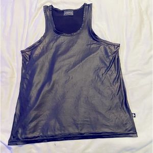 Faux leather tank top by Andrew Christian